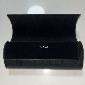 Prada Eyeglasses Case - Black Pebbled Hard Case